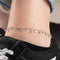 Hallmark Silver Tiny Square Figure Zircon Stone Pair Anklet