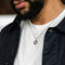 Hallmark Silver Star Of David With Black Tinted Men Pendant