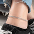 Hallmark Silver Gurmet Chain Zircon Stone Pair Anklet