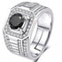 Hallmarked Silver Ring With Black Diamond For Men
