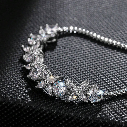 Hallmark Silver American Diamond Flower Bracelet