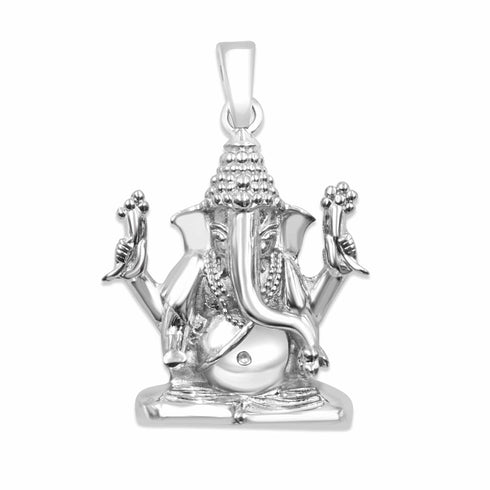 Zarkan 925 Silver Ganpati Bappa Pendant With Chain