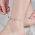 Hallmark Silver Floral Zirconia Cubic Pair Anklet