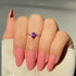 Hallmark Silver Drop Purple Amethyst Gold Plated Chain Ring