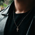 Hallmark Silver Micro Vintage Cross Men Pendant Cuban Chain