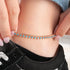 Hallmark Silver Rose Gold Plated Turquoise Stone Pair Anklet