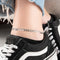 Hallmark Silver Gurmet Chain Round Sequin Pair Anklet