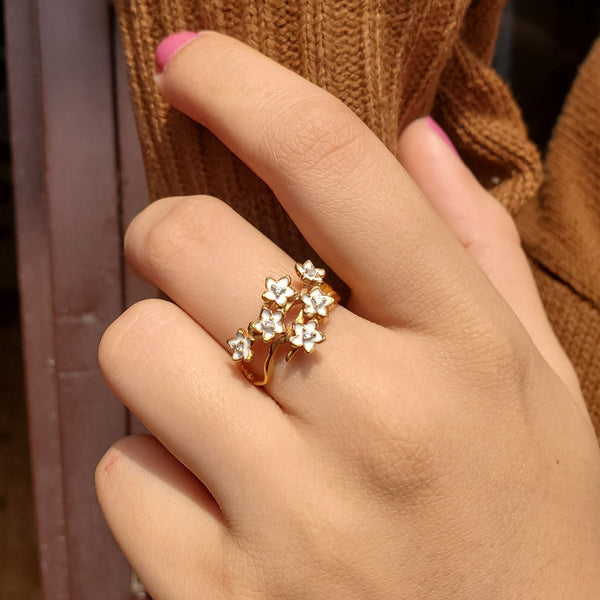 Hallmark Silver Gold Floral Ring