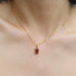 Hallmarked Silver Ruby Pendant With Chain - Gold Plated