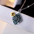 Hallmarked Silver Emerald Vintage Meena Pendant With Chain