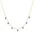 Hallmarked Silver Sapphire Drop Gold Necklace With Link Chain