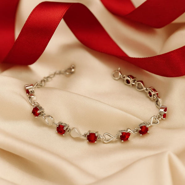 Hallmark Silver Red Minimal Bracelet Best For Gifting