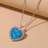 Hallmark Silver Premium Aqua Blue Heart Ring And Pendant Set