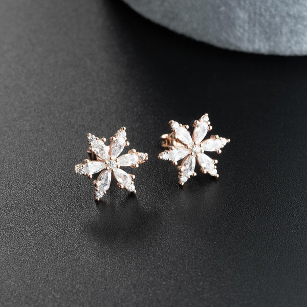 Hallmark Silver Sterling Camellia Flower Earrings