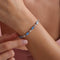 Hallmark Silver Rhodium Rowed Aquamarin Bracelet