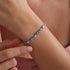 Hallmark Silver Rhodium Rowed Aquamarin Bracelet