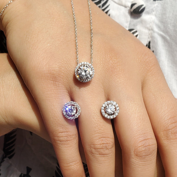 Zarkan Silver Stud Zircon Royal Jewelry Set