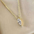 Hallmarked Silver Oval Cut AD Pendant With Chain With Gold Plating