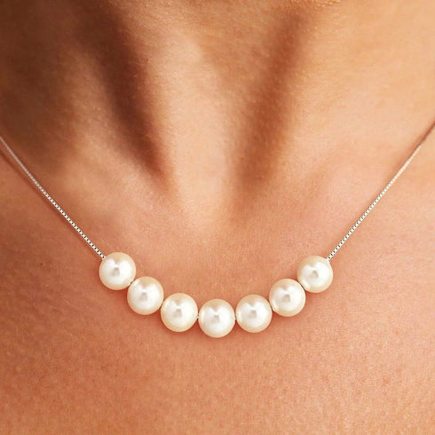 Hallmarked Silver PEARL Necklace With Box Chain
