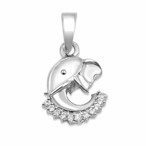 Zarkan 925 Silver Ganesha AD Pendant With Chain