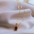 Hallmarked Silver Ruby Pendant With Chain - Gold Plated