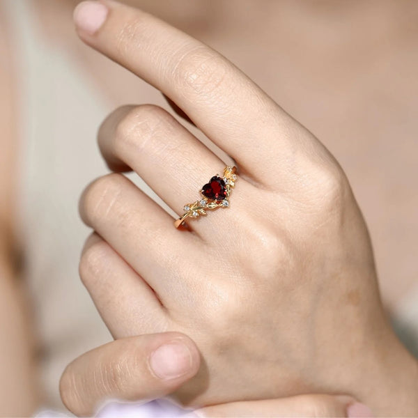 Hallmark Silver Heart’s Desire Red Garnet Ring