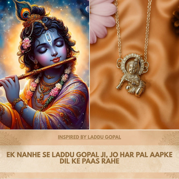 Hallmark Silver Laddu Gopal God Pendant