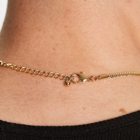 Hallmark Silver Minimal Gold Plated Men Curb Chain