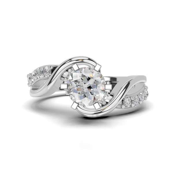 Moissanite Diamond  Solitaire  1.2 Carat Be With Me Silver Solitaire Ring for women- Free Size