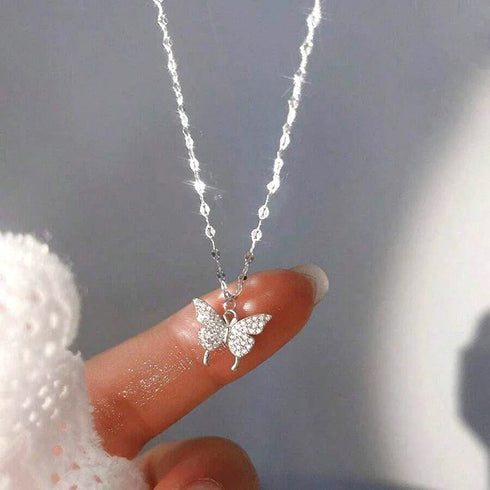 Hallmark Silver Sparkling Butterfly Ring And Pendant Set