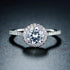 Hallmark Silver American Diamond Round Rays Ring And Pendant Set
