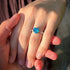 Hallmark Silver Premium Aqua Blue Heart Ring And Pendant Set