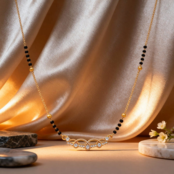 Hallmark Silver Gold Plated Sanskriti Elegance Mangalsutra