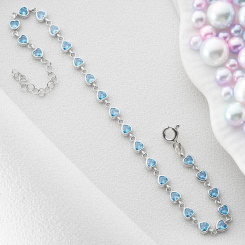 Hallmark Silver Little Blue Heart Bracelet