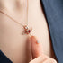 Hallmark Silver Rose Gold Plated Red Winged Heart Necklace