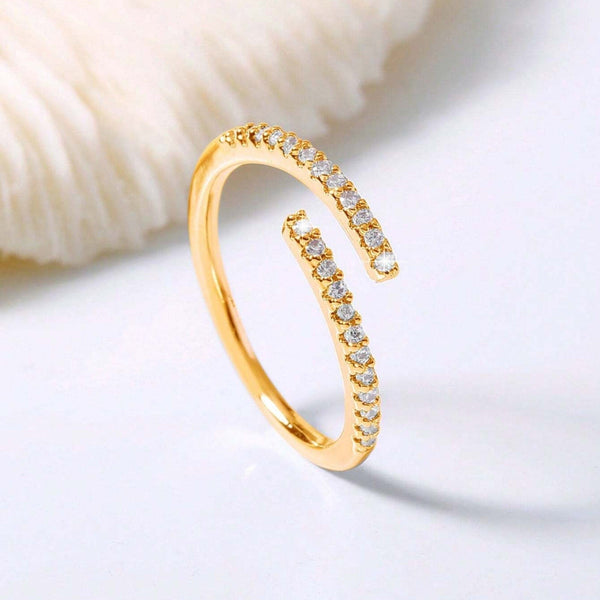 Hallmark Silver Nooxian Adjustable Minimalistic Gold Plated Ring