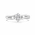 Wave Minimal Solitaire Sterling Silver Ring