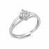 Wave Minimal Solitaire Sterling Silver Ring