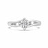 Wave Minimal Solitaire Sterling Silver Ring