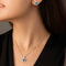 Zarkan Blue Delight Dot Silver Jewelry Set
