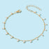 Hallmark Silver Faux Pearl Charm Gold Plated Anklet For Women