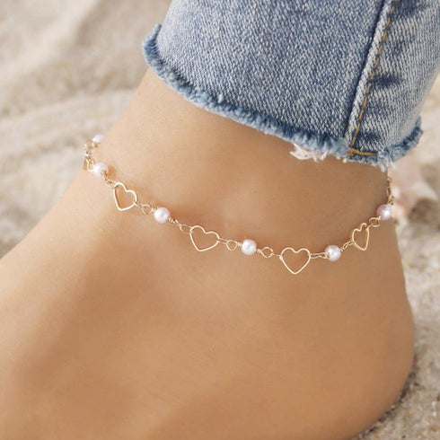 Hallmark Silver Minimalist Heart Anklet For Women