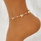 Hallmark Silver Fashionable Butterfly & Pearl Design Gold Plated Anklet For Women