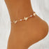Hallmark Silver Fashionable Butterfly & Pearl Design Gold Plated Anklet For Women