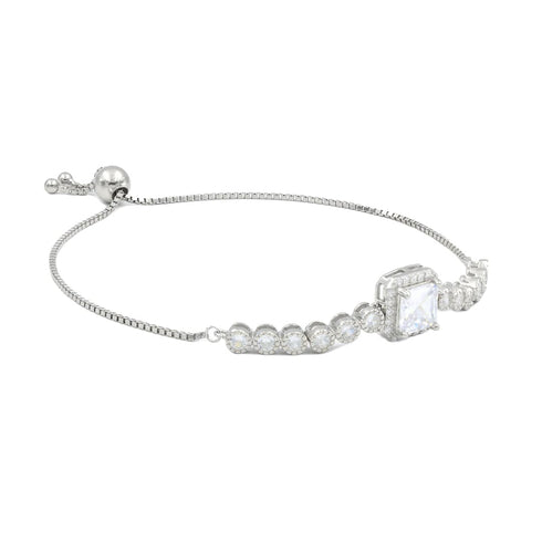 Zarkan Classic Solitaire Silver Bracelet