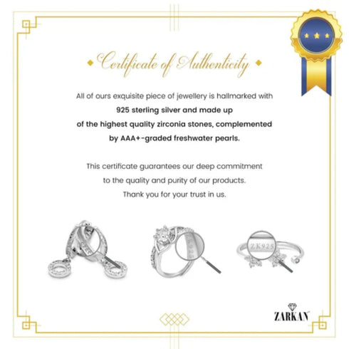 Zarkan 925 Hallmark The Blue Bold Diamond Pure Silver Adjustable Ring