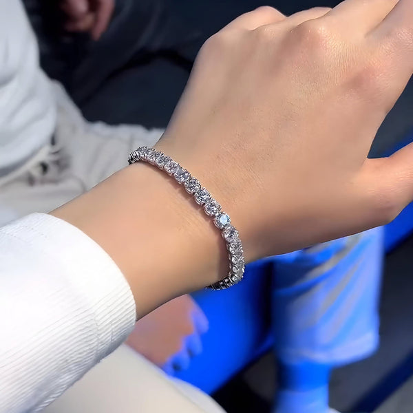 Hallmark Silver Round American Diamond Bracelet