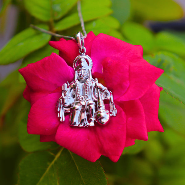 Zarkan 925 Silver Hanuman Ji Pendant With Chain