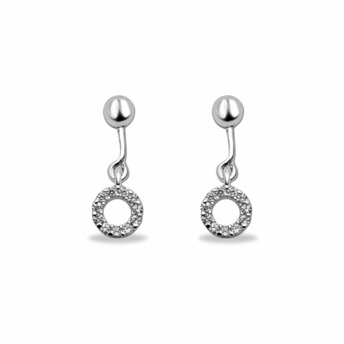 Zarkan 925 Diamond Barbell Fancy Dangle Earrings