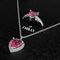 Hallmark Silver Pink Blush Heart Ring And Pendant Set